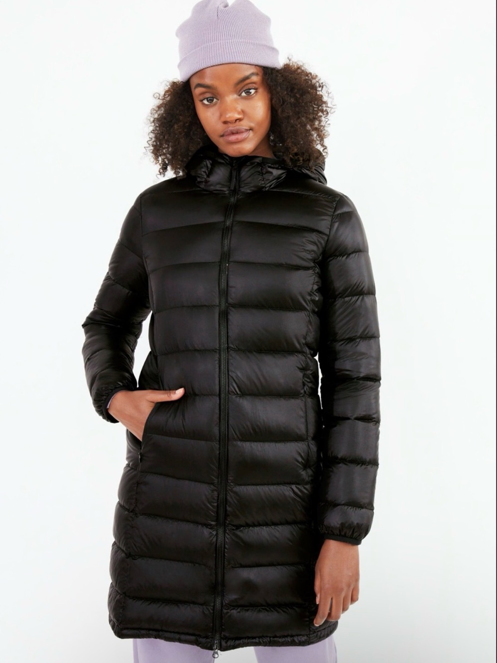 TNA Artizia The Little Puff Long puffer coat goose down hooded Sz XS - Picture 2 of 8
